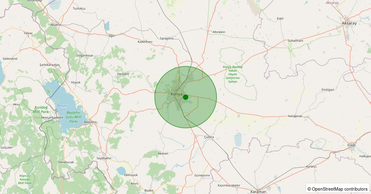 02 Aralık 2025 saat 03:55 - Karatay - Çayır - 1.20ML depreminin harita gösterimi