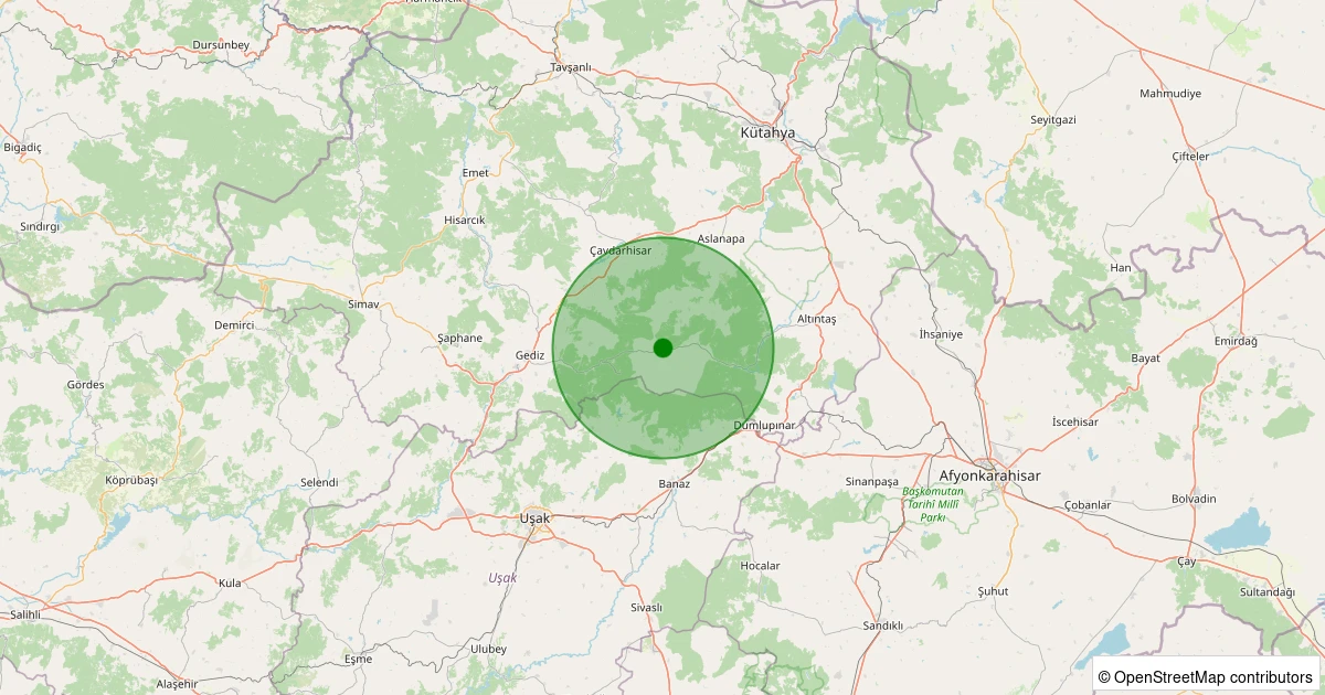02 Aralık 2025 saat 08:50 - Gediz - Çukurören Köyü - 2.90ml depreminin harita gösterimi