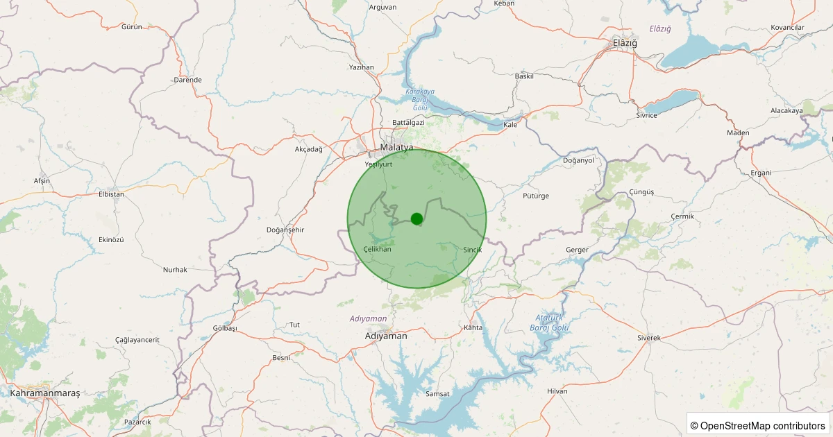 02 Aralık 2025 saat 13:29 - Yeşilyurt - Salkonak - 1.40ML depreminin harita gösterimi