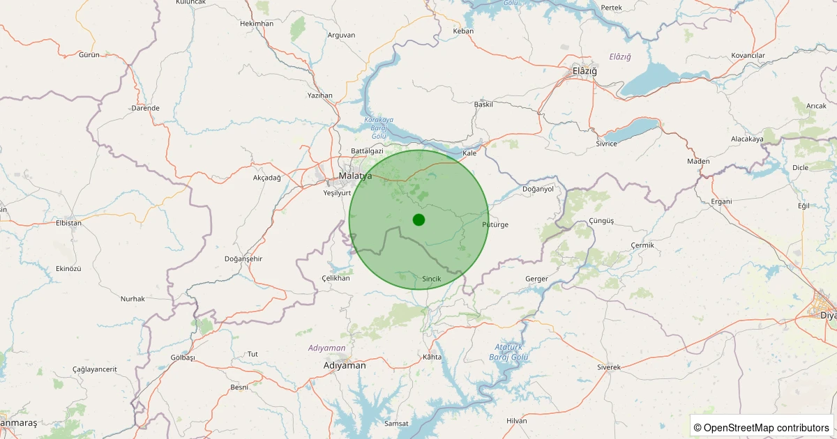 02 Aralık 2025 saat 17:39 - Battalgazi - Yaygın Köyü - 2.30ml depreminin harita gösterimi