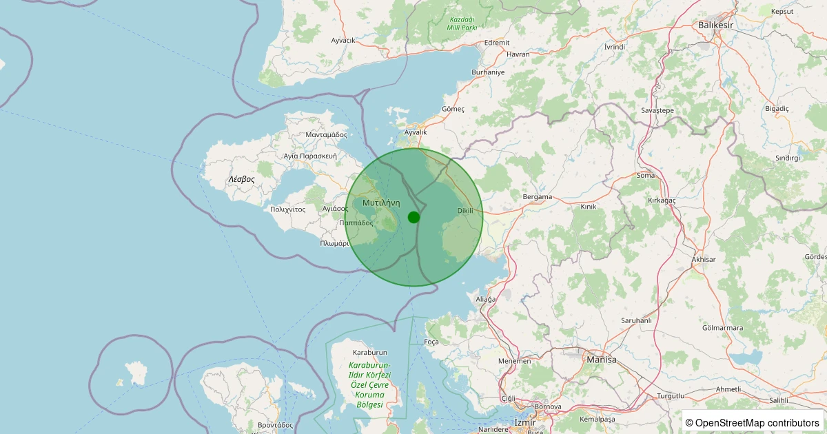 02 Aralık 2025 saat 20:32 - DIKILI - 1.90ml depreminin harita gösterimi