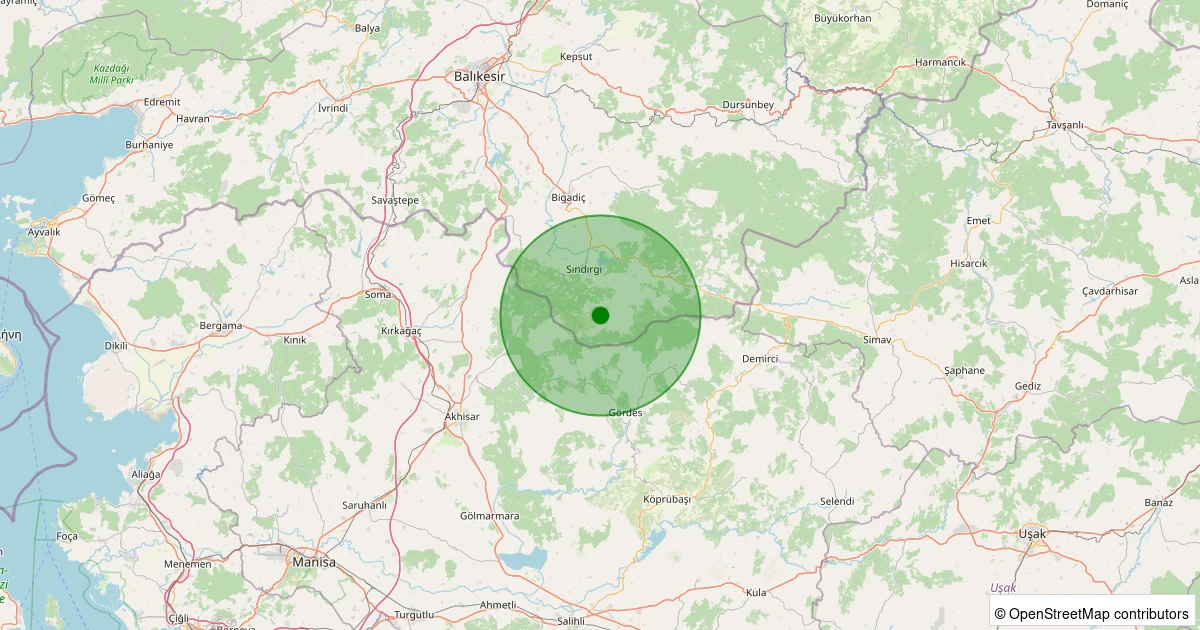 03 Aralık 2025 saat 00:14 - Sındırgı - Bayraklı - 1.50ml depreminin harita gösterimi