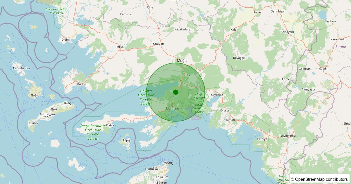 03 Aralık 2025 saat 02:02 - Marmaris - 1.70ml depreminin harita gösterimi