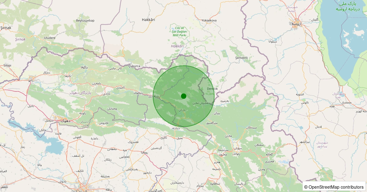 03 Aralık 2025 saat 03:41 - Mergasur, Erbil (Irak) - [17.05 km] Şemdinli (Hakkari) - 2.10ML depreminin harita gösterimi