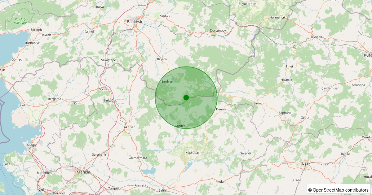 03 Aralık 2025 saat 04:47 - Sındırgı - Küçükdağdere - 1.20ml depreminin harita gösterimi