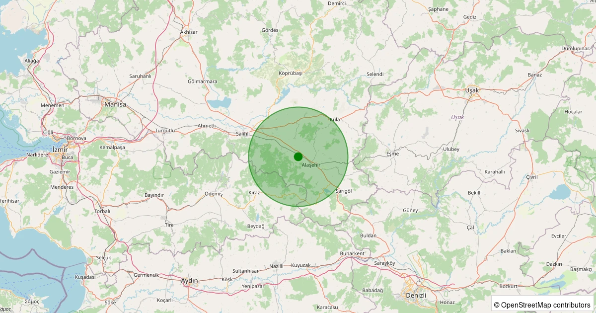03 Aralık 2025 saat 04:54 - Alaşehir - Şahyar - 1.30ML depreminin harita gösterimi