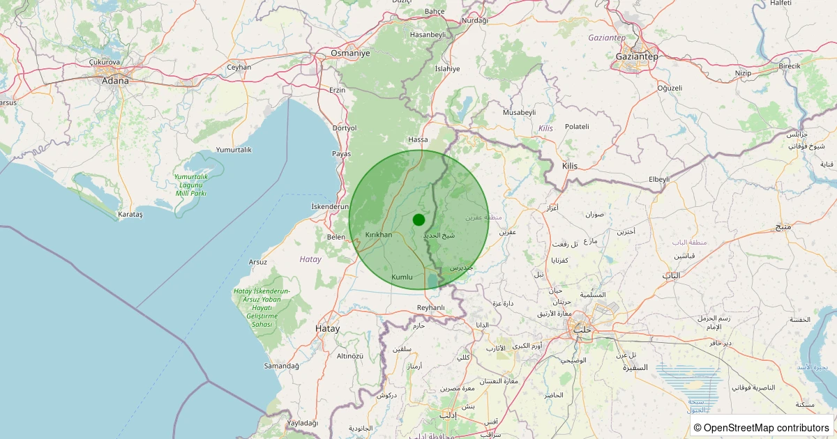 03 Aralık 2025 saat 07:56 - Kırıkhan - Çorum Köyü - 2.40ML depreminin harita gösterimi
