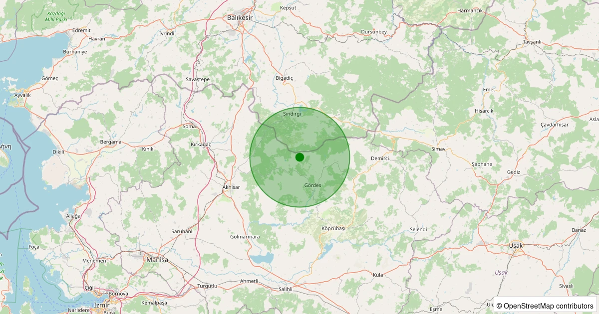 03 Aralık 2025 saat 09:04 - Gördes - 1.30ml depreminin harita gösterimi