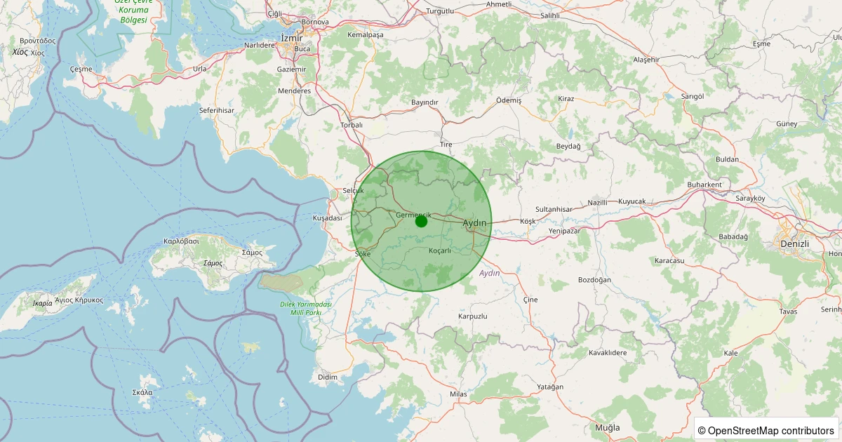 03 Aralık 2025 saat 10:48 - Germencik - Ömerbeyli - 1.20ml depreminin harita gösterimi