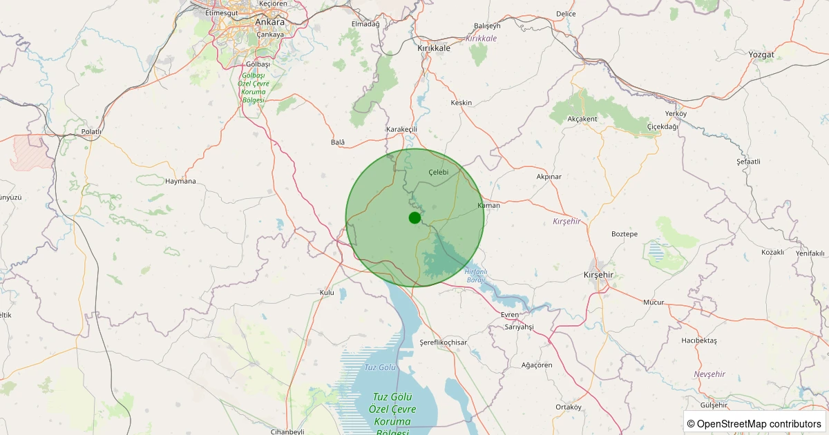 03 Aralık 2025 saat 12:07 - Bala - Büyükcamili - 1.60ml depreminin harita gösterimi
