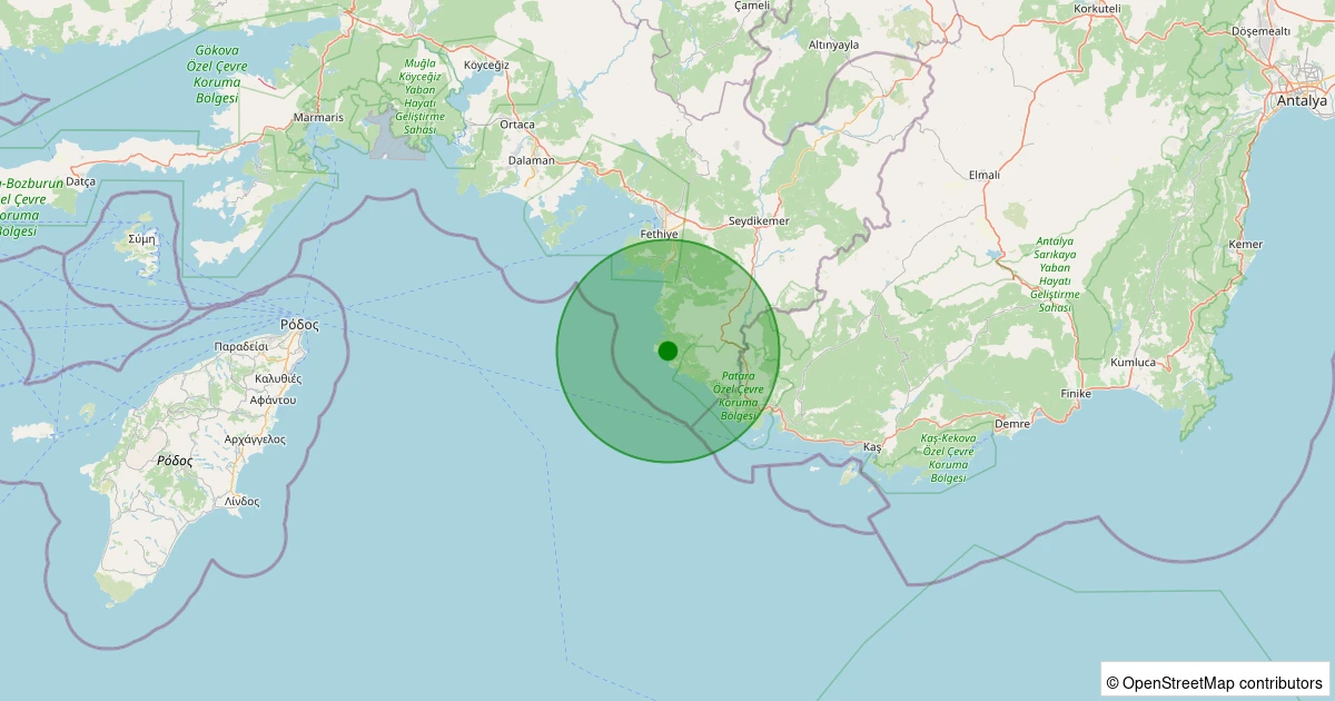 03 Aralık 2025 saat 14:32 - Seydikemer - Boğaziçi - 1.20ml depreminin harita gösterimi
