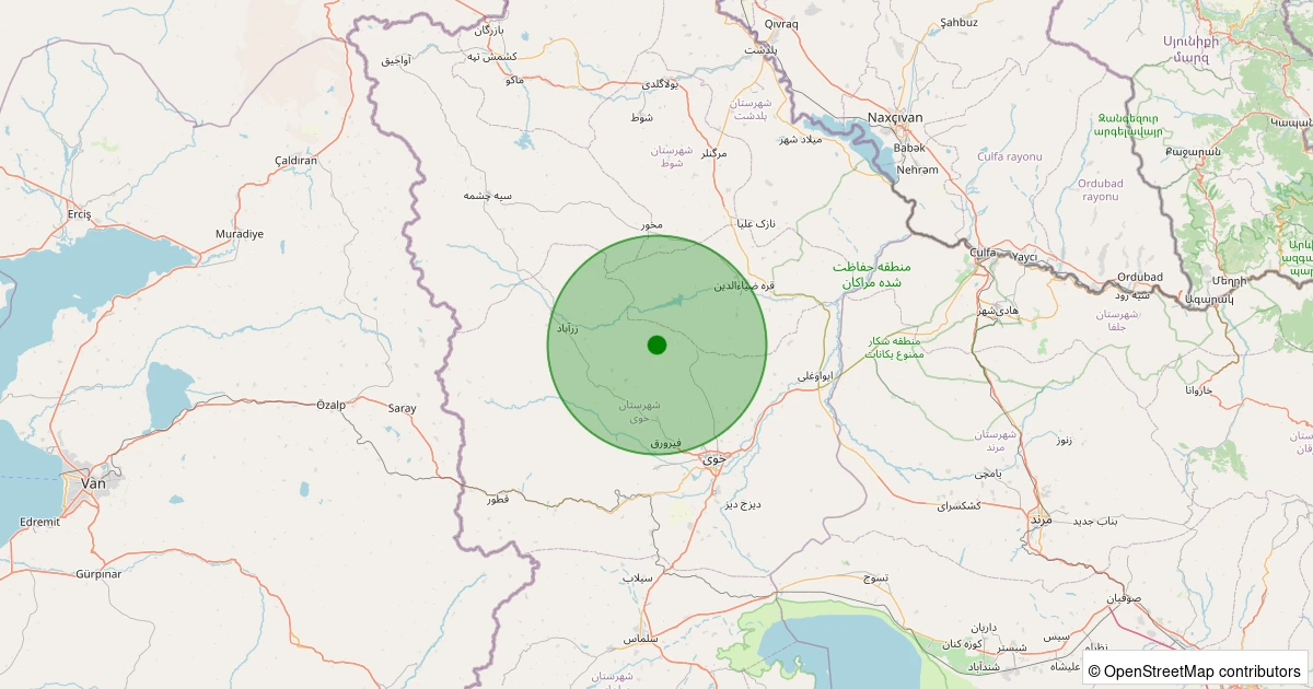 03 Aralık 2025 saat 15:05 - TURKIYE-IRAN - 3.90ml depreminin harita gösterimi