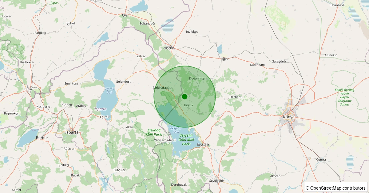 03 Aralık 2025 saat 15:07 - Hüyük - İlmen - 1.20ML depreminin harita gösterimi