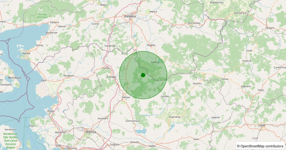 03 Aralık 2025 saat 21:21 - Akhisar - 1.70ml depreminin harita gösterimi