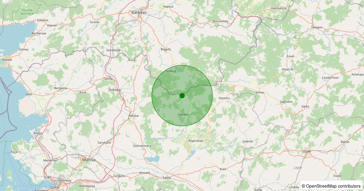 03 Aralık 2025 saat 22:49 - Gördes - 2.00ml depreminin harita gösterimi