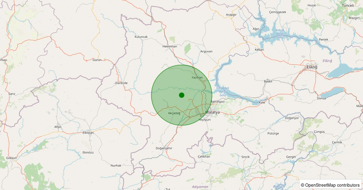 04 Aralık 2025 saat 00:56 - Akçadağ - Keklikpınar - 1.30ml depreminin harita gösterimi