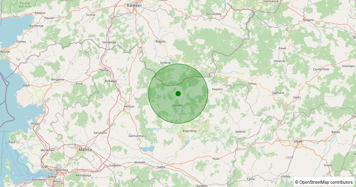 04 Aralık 2025 saat 00:26 - Gördes - Malaz - 1.20ml depreminin harita gösterimi