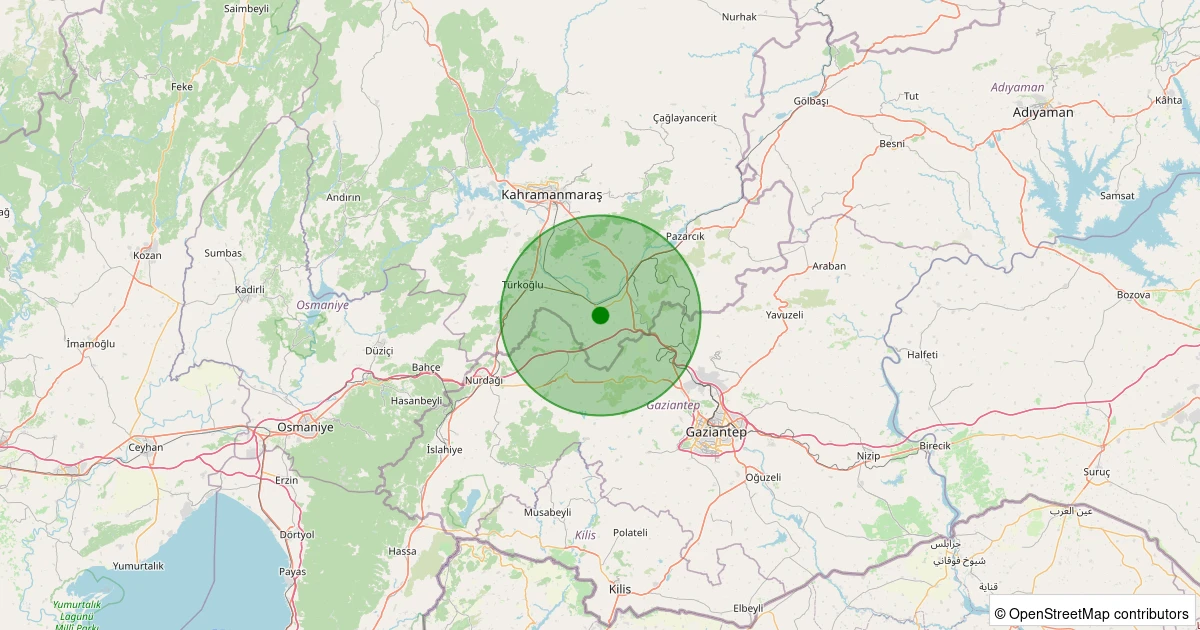 04 Aralık 2025 saat 01:56 - Pazarcık - 1.20ml depreminin harita gösterimi