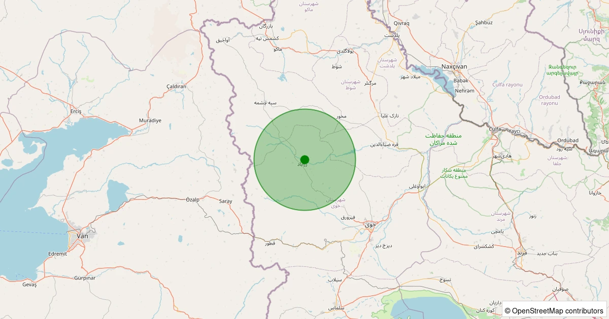 04 Aralık 2025 saat 02:43 - Khoy, West Azarbaijan (İran) - [29.82 km] Özalp (Van) - 3.10ML depreminin harita gösterimi