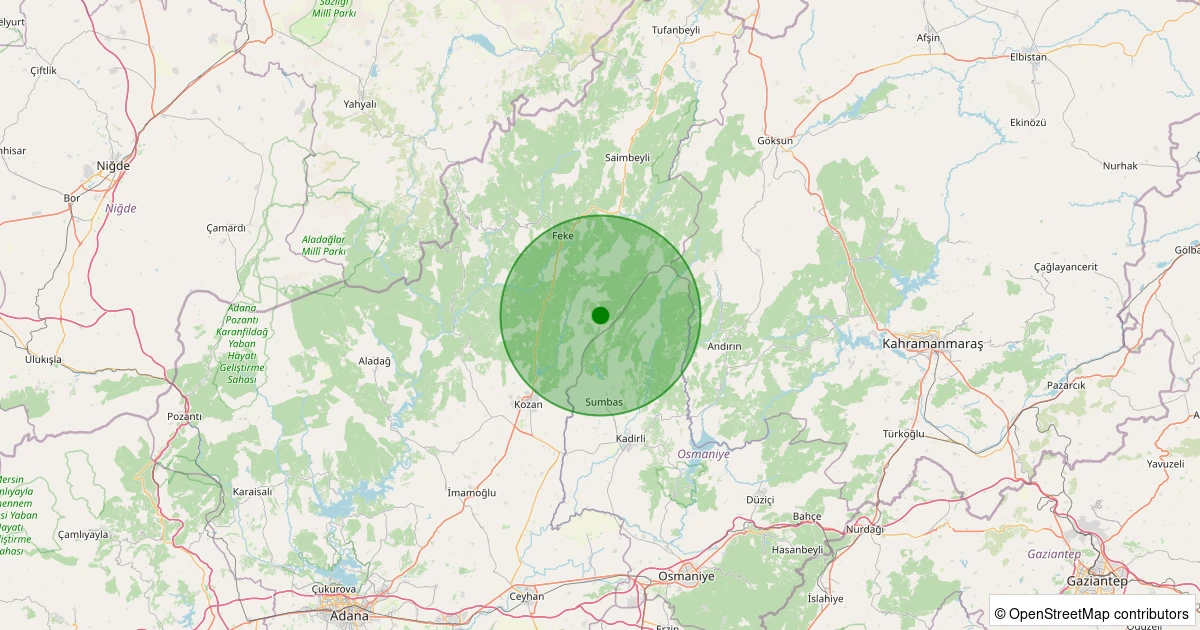 04 Aralık 2025 saat 02:52 - Kozan - Boztahta - 2.30ml depreminin harita gösterimi