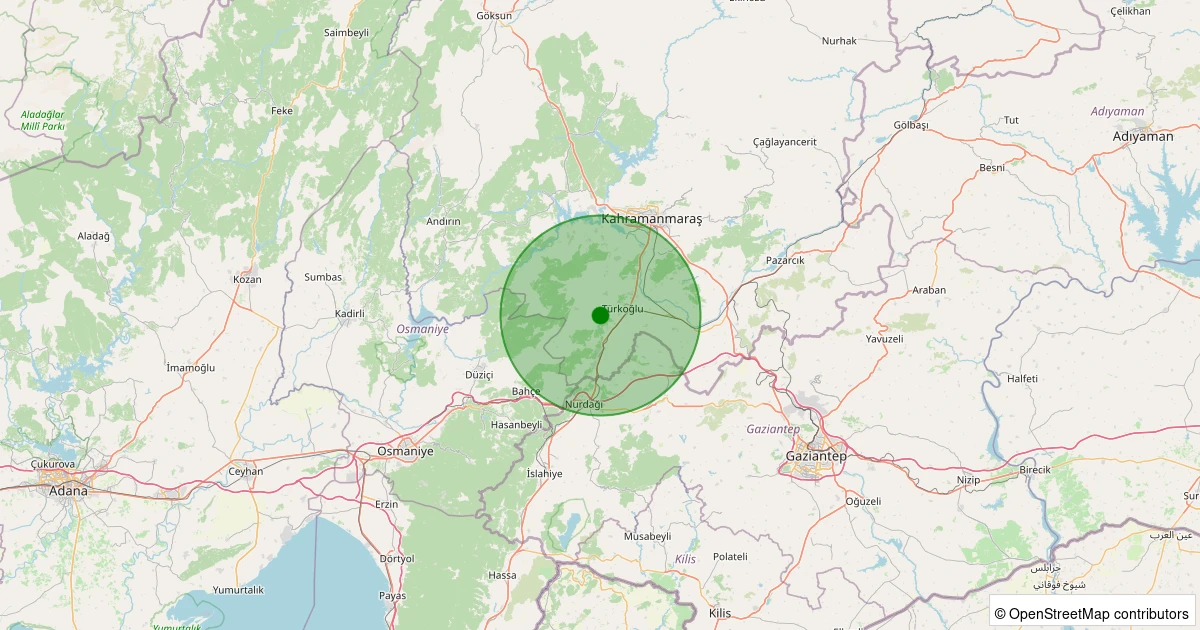 04 Aralık 2025 saat 04:08 - Türkoğlu - Küçükimalı - 1.20ml depreminin harita gösterimi