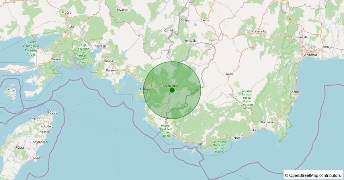 04 Aralık 2025 saat 05:09 - Seydikemer - 1.70ml depreminin harita gösterimi