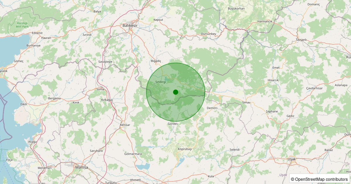 04 Aralık 2025 saat 06:44 - Sındırgı - Büyükdağdere - 2.00ml depreminin harita gösterimi