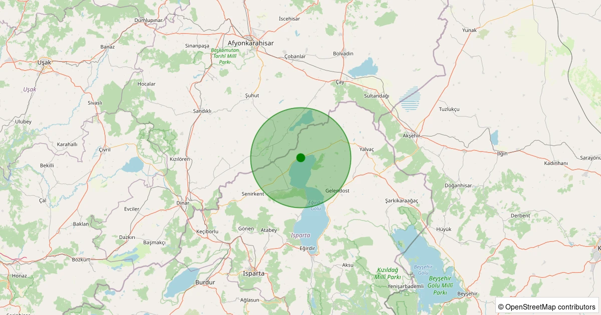 04 Aralık 2025 saat 07:41 - Yalvaç - Taşevi Köyü - 1.40ml depreminin harita gösterimi