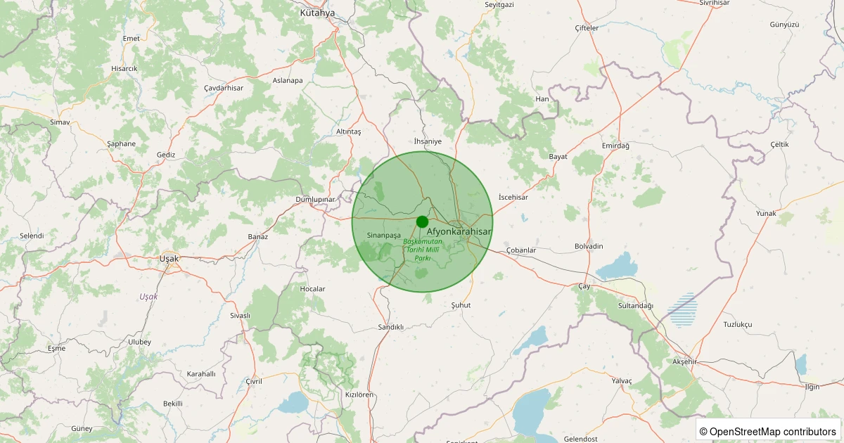 04 Aralık 2025 saat 07:27 - Sinanpaşa - Boyalı Köyü - 1.80ml depreminin harita gösterimi