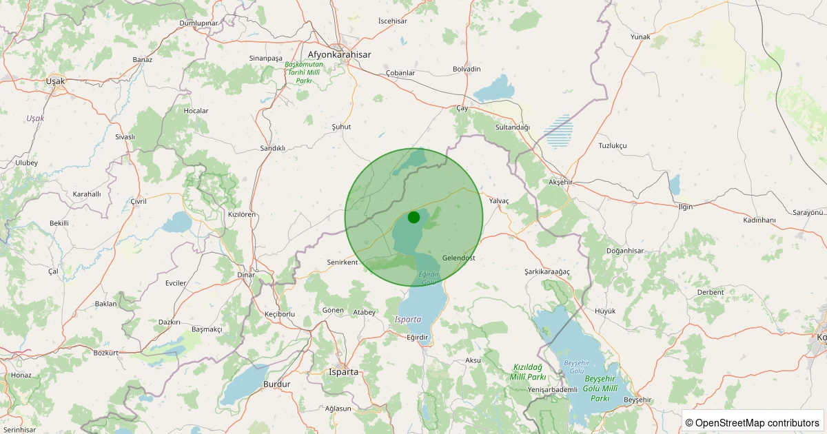 04 Aralık 2025 saat 07:41 - Yalvaç - 1.20ml depreminin harita gösterimi