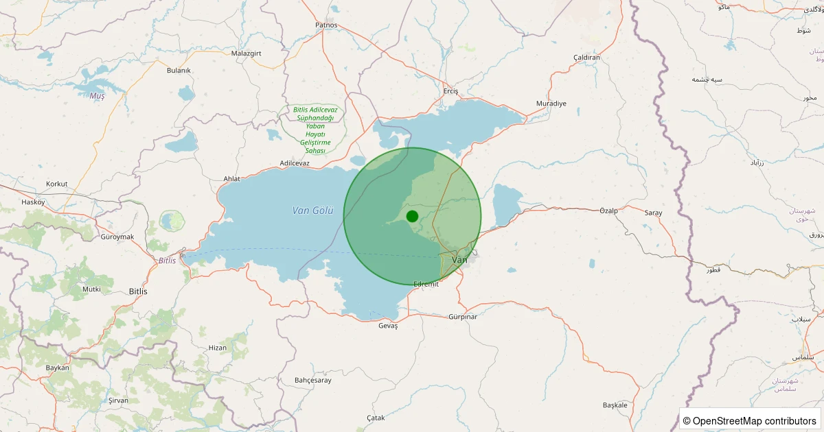 04 Aralık 2025 saat 08:34 - Tuşba - Mollakasım - 1.50ML depreminin harita gösterimi