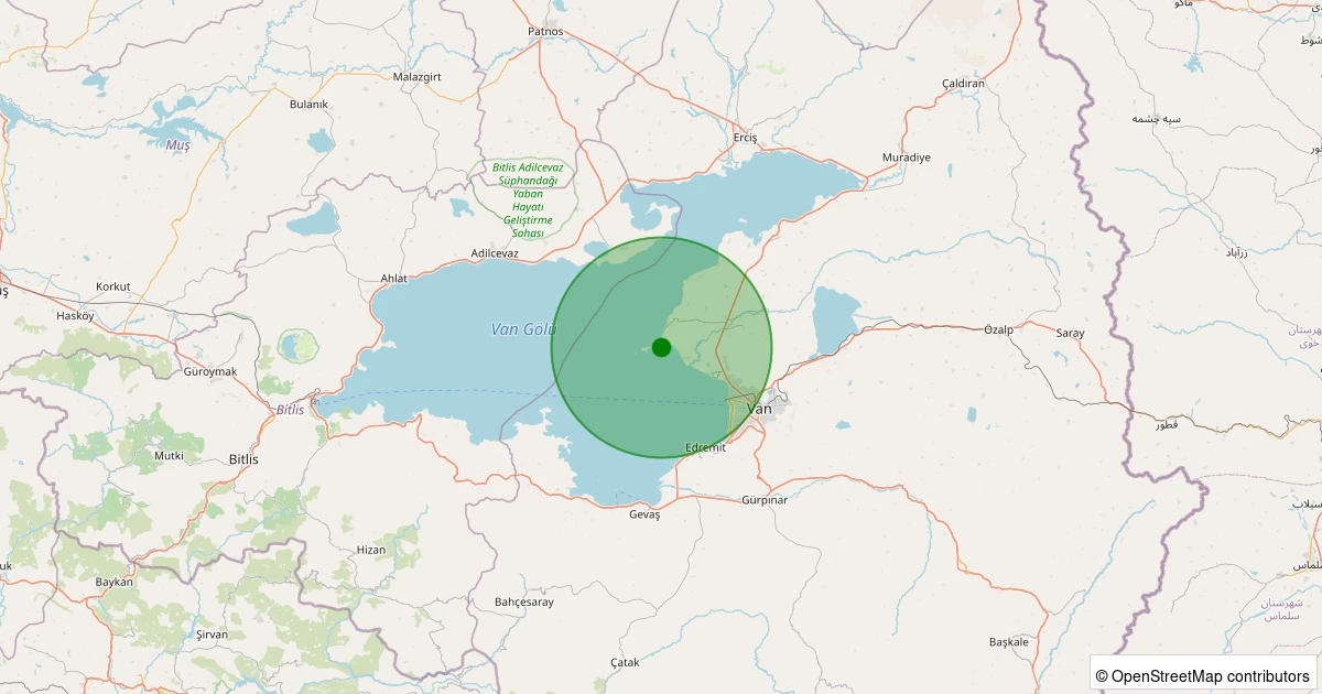 04 Aralık 2025 saat 08:34 - Tuşba - 1.60ml depreminin harita gösterimi