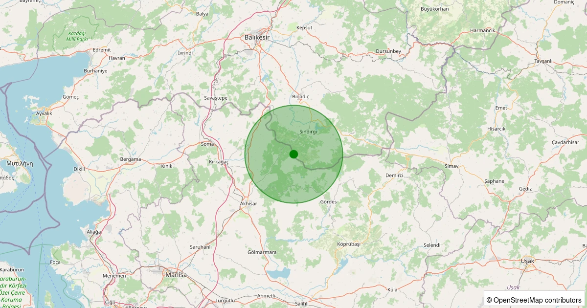 04 Aralık 2025 saat 10:55 - Sındırgı - 1.60ml depreminin harita gösterimi