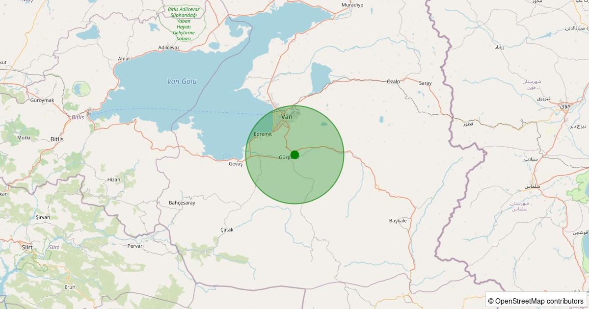04 Aralık 2025 saat 11:21 - Gürpınar - 1.70ML depreminin harita gösterimi