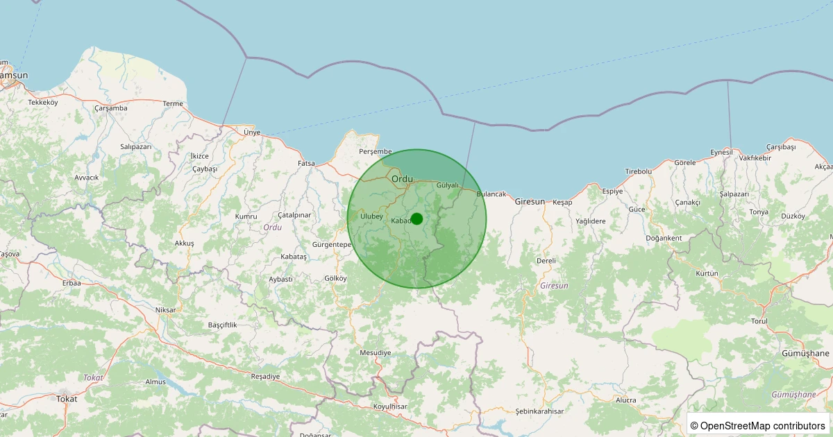 04 Aralık 2025 saat 11:52 - Altınordu - Bayramlı - 1.40ML depreminin harita gösterimi