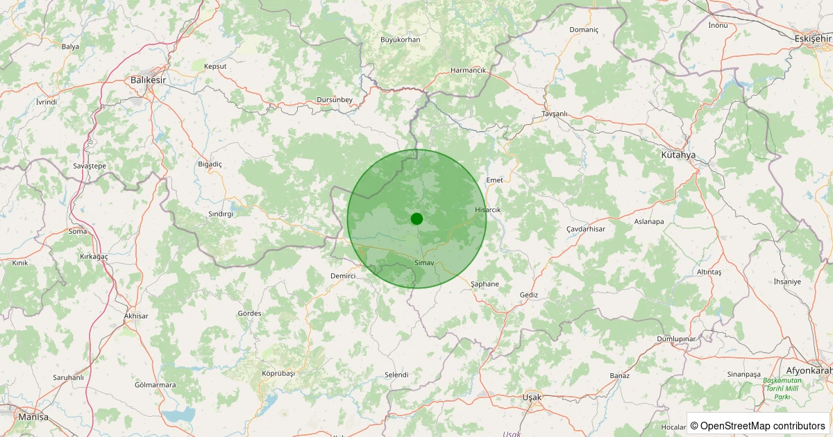 04 Aralık 2025 saat 11:13 - Simav - Hamzabey - 1.50ml depreminin harita gösterimi