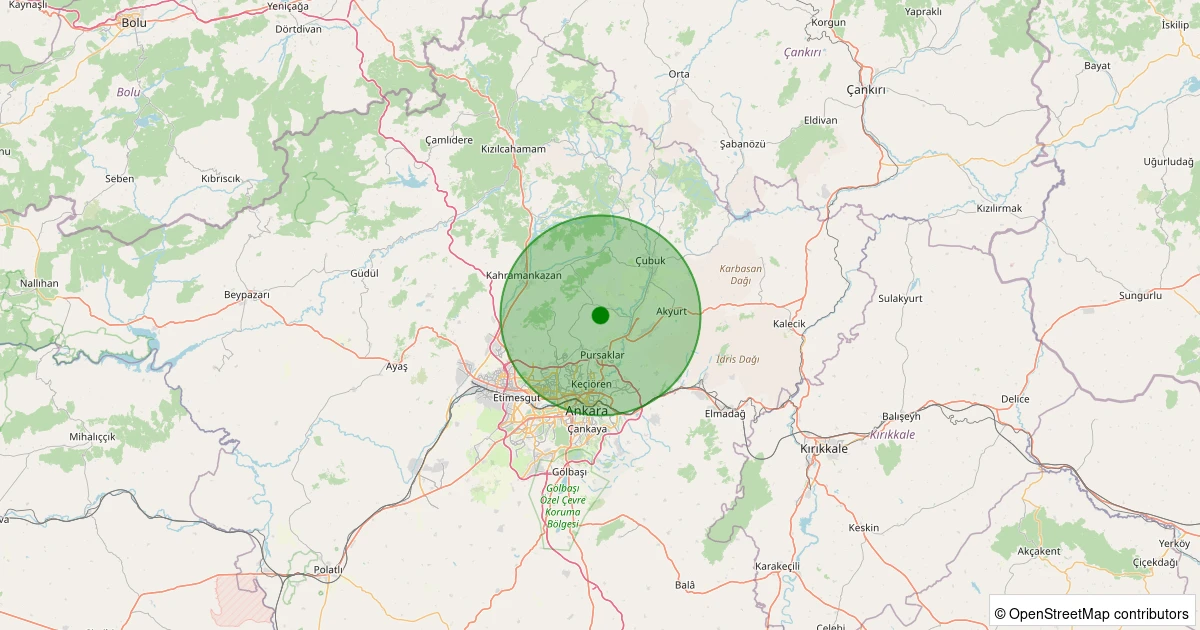 04 Aralık 2025 saat 12:22 - Pursaklar - Güledar - 1.20ml depreminin harita gösterimi