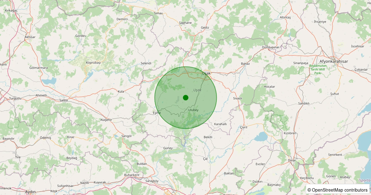 04 Aralık 2025 saat 15:58 - Ulubey - Kışla Köyü - 0.90ML depreminin harita gösterimi