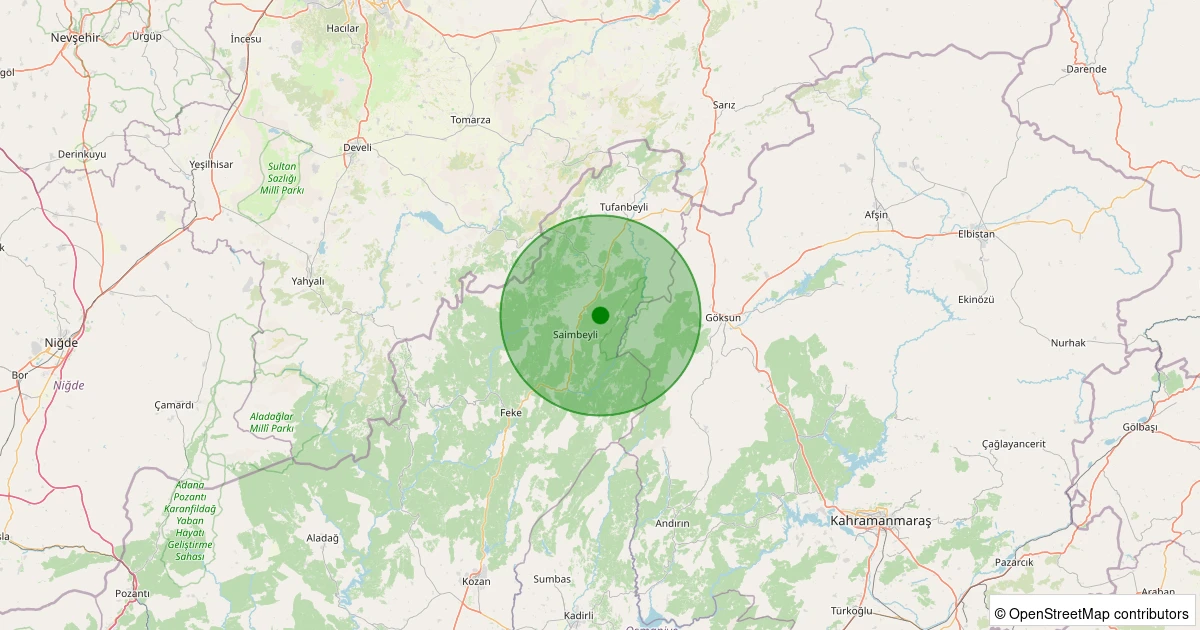 04 Aralık 2025 saat 19:56 - Saimbeyli - İslam - 1.50ml depreminin harita gösterimi