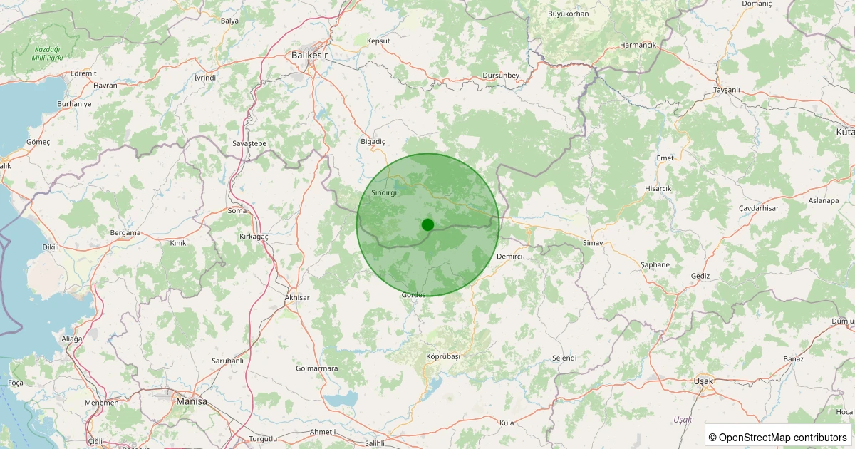 04 Aralık 2025 saat 21:41 - Sındırgı - Küçükdağdere - 1.10ml depreminin harita gösterimi