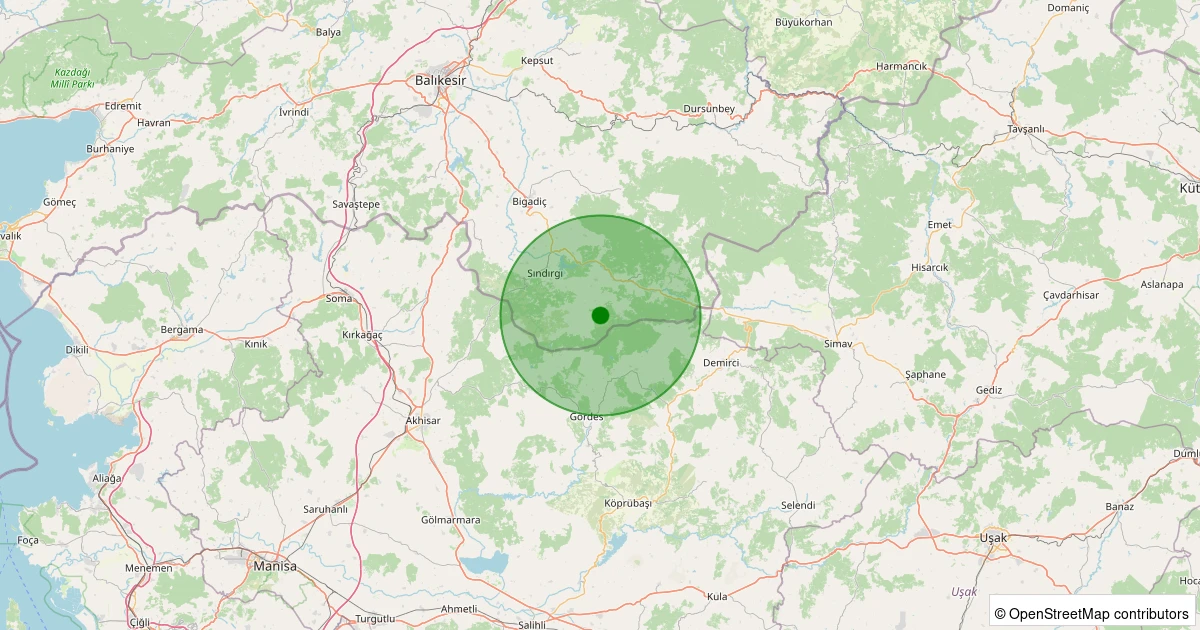 04 Aralık 2025 saat 21:41 - Sındırgı - Küçükdağdere - 0.90ML depreminin harita gösterimi