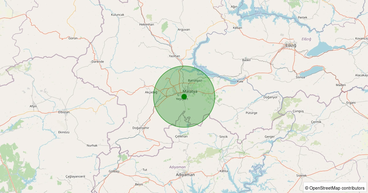 04 Aralık 2025 saat 21:29 - Yeşilyurt - Tecde - 1.20ML depreminin harita gösterimi
