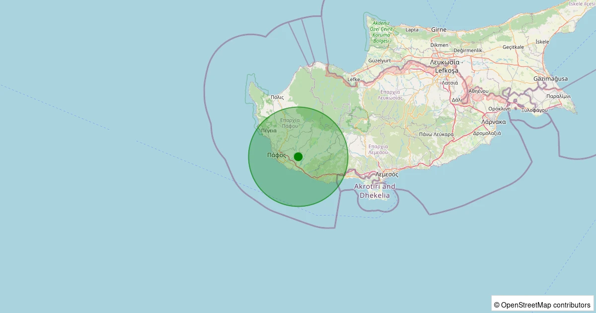 04 Aralık 2025 saat 21:21 - Gazibaf (Güney Kıbrıs Rum Yönetimi) - 2.30ML depreminin harita gösterimi