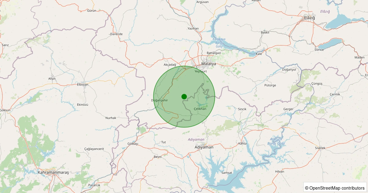 05 Aralık 2025 saat 00:28 - Doğanşehir - Koçdere - 1.00ML depreminin harita gösterimi
