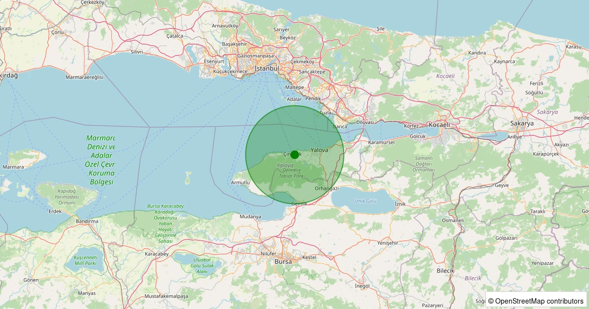 05 Aralık 2025 saat 04:39 - Çınarcık - Çınarcık - 1.20ml depreminin harita gösterimi