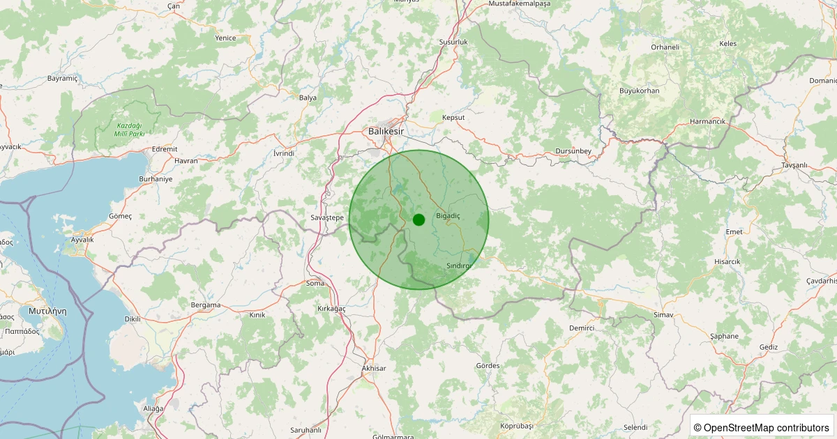 05 Aralık 2025 saat 08:50 - Bigadiç - Hamidiye - 1.60ML depreminin harita gösterimi