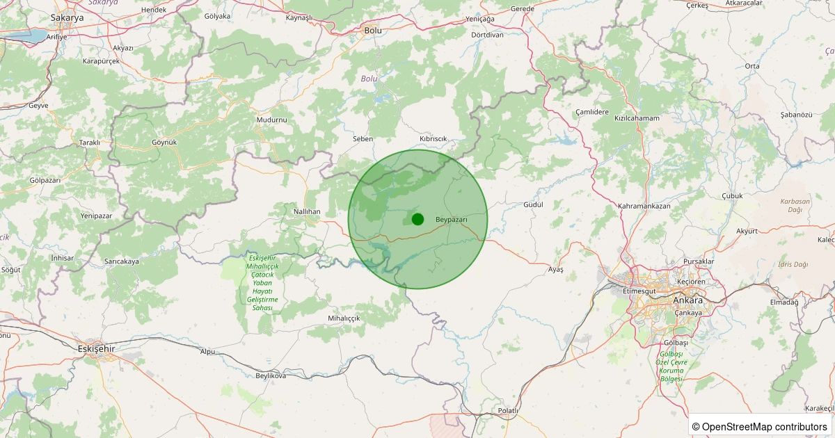 05 Aralık 2025 saat 09:22 - Beypazarı - Kuyucak - 2.20ML depreminin harita gösterimi