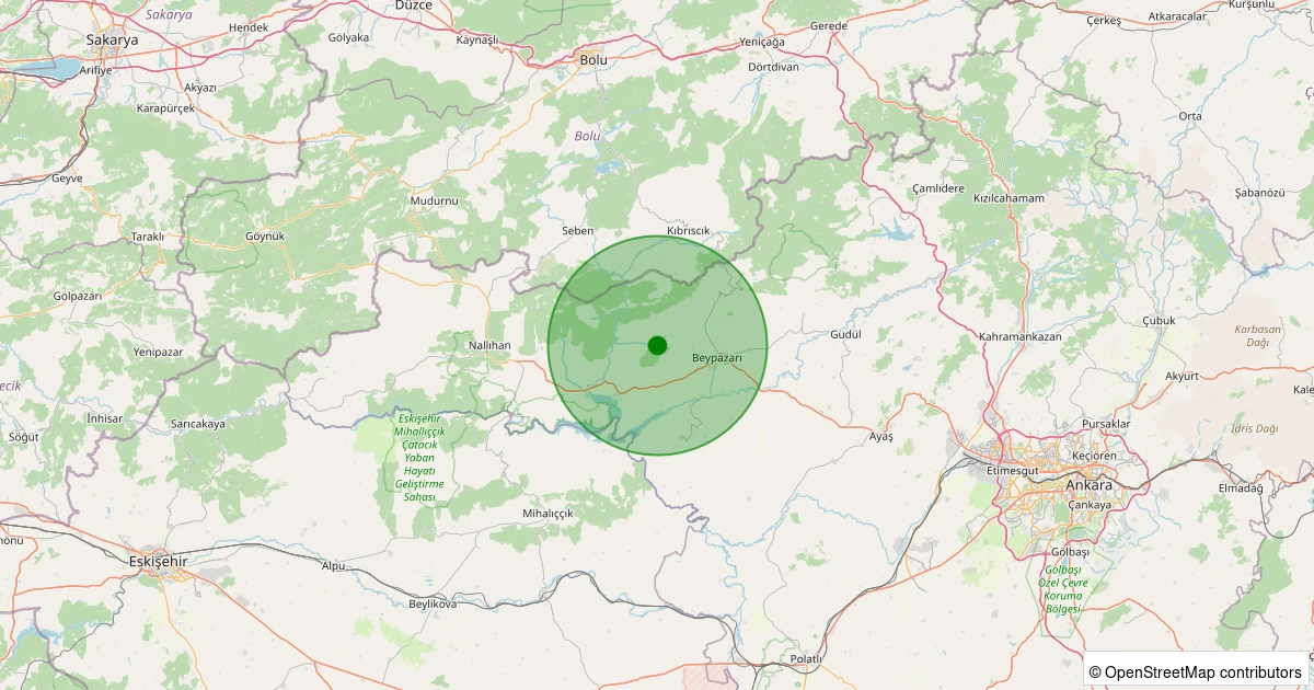 05 Aralık 2025 saat 09:22 - Beypazarı - Hırkatepe - 2.40ml depreminin harita gösterimi