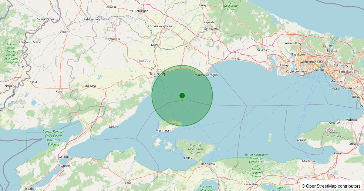 05 Aralık 2025 saat 14:58 - MARMARA - 1.70ml depreminin harita gösterimi