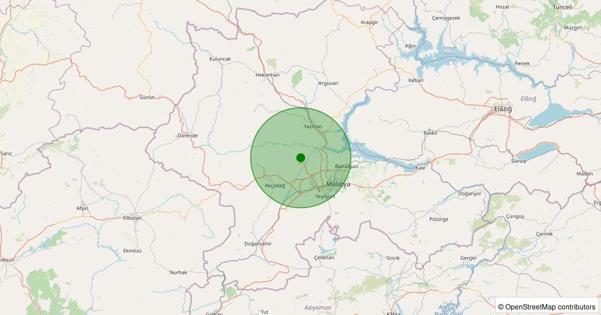 05 Aralık 2025 saat 16:18 - Yeşilyurt - Yeniköy-2 - 1.80ml depreminin harita gösterimi